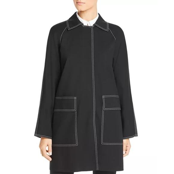 Lafayette 148 Jackets & Blazers - Lafayette 148 Women’s Black Maryann Car Coat Lightweight Minimalist Lagenlook L